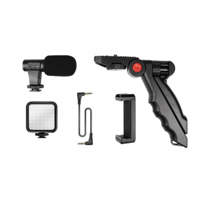 LogiLink Vlogger Kit LED fénnyel, mikrofonnal + állvánnyal 4,7-7"-os okostelefonokhoz (AA0157)