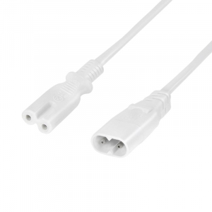 LogiLink IEC C8 -> IEC C7 hálózati tápkábel hosszabbító 2m fehér (CP132)