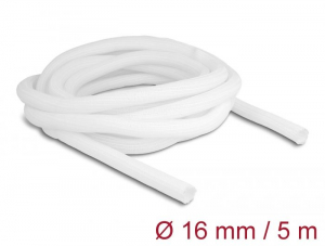 Delock fonott kábelharisnya önzáródó 5mx16mm fehér (20809)