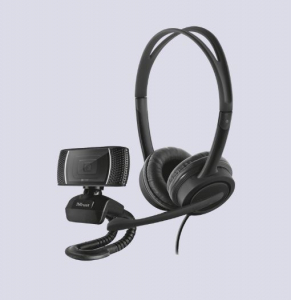 Trust Doba 2-in-1 webkamera + headset fekete (24036)