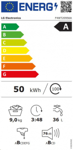 LG F4WT209S6A elöltöltős mosógép fehér