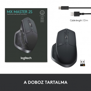 Logitech MX Master 2S vezeték nélküli bluetooth egér Graphite (910-005966)