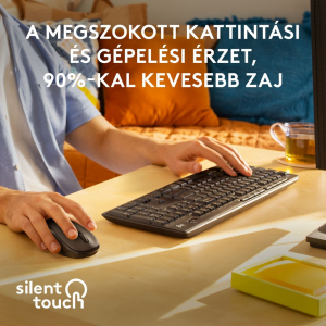 Logitech MK295 Silent vezeték nélküli billentyűzet + egér grafitszürke (920-009806)