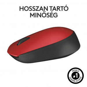 Logitech M171 vezeték nélküli egér piros-fekete (910-004641) USB