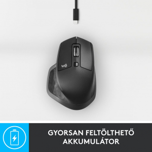 Logitech MX Master 2S vezeték nélküli bluetooth egér Graphite (910-005966)