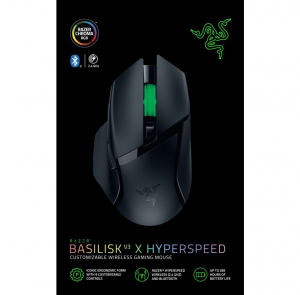 Razer Basilisk V3 X HyperSpeed vezeték nélküli optikai Gaming egér fekete (RZ01-04870100-R3G1)