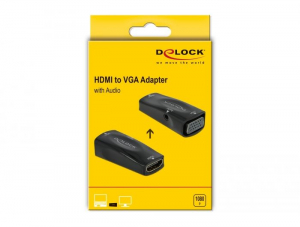 Delock HDMI-A aljzat  > VGA aljzat 1080p audióval (66560)
