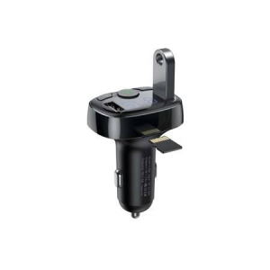 Baseus T t&iacute;pus&uacute; Bluetooth FM Transzmitter &eacute;s 2xUSB aut&oacute;s t&ouml;ltő (CCMT000001)