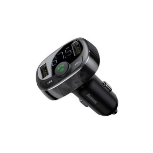 Baseus T t&iacute;pus&uacute; Bluetooth FM Transzmitter &eacute;s 2xUSB aut&oacute;s t&ouml;ltő (CCMT000001)