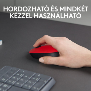 Logitech M171 vezeték nélküli egér piros-fekete (910-004641) USB