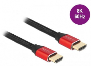 Delock Ultra nagy sebess&eacute;gű HDMI k&aacute;bel 48 Gbps 8K 60 Hz piros 1 m (85773)