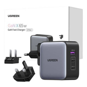 UGREEN Nexode 2x USB-C, 1x USB-A hálózati töltő 65W (90409)