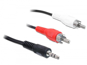 Delock hangkábel 3,5 mm-es sztereó csatlakozódugó > 2 x RCA-csatlakozódugó 3m (84942)