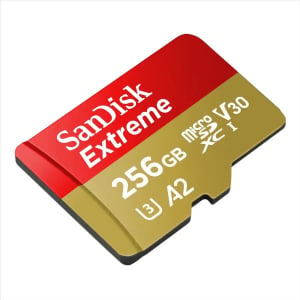 256GB Sandisk Extreme SDXC A2 C10 V30 UHS-I U3 (SDSQXAV-256G-GN6MA / 121587)