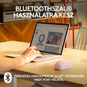 Logitech M240 csendes vezeték nélküli egér rózsaszín (910-007121)