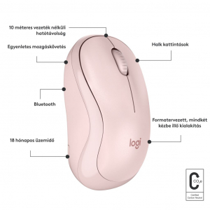 Logitech M240 csendes vezeték nélküli egér rózsaszín (910-007121)