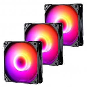 Phanteks PH-F120M25 120MM ház hűtő ventilátor fekete 3db (PH-F120M25_DRGB_PWM_BK01_3P)