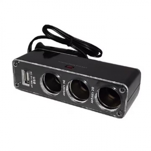 Gigapack szivargy&uacute;jt&oacute; adapter 3in1 3 szivargy&uacute;jt&oacute; aljzat + USB aljzat fekete (GP-12978)