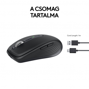 Logitech MX Anywhere 3S vezeték nélküli bluetooth egér grafitszürke (910-006929)