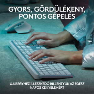 Logitech MX Keys S vezeték nélküli US International Bluetooth billentyűzet halványszürke (920-011588)