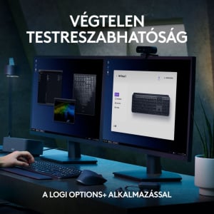Logitech MX Keys S vezeték nélküli US International Bluetooth billentyűzet halványszürke (920-011588)