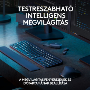 Logitech MX Keys S Plus vezeték nélküli US International Bluetooth billentyűzet grafitszürke (920-011589)