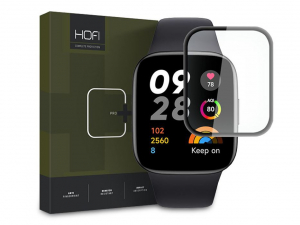 HOFI Hybrid Pro+ Glass Xiaomi Redmi Watch 3 üveg képernyővédő fólia fekete kerettel (FN0524)