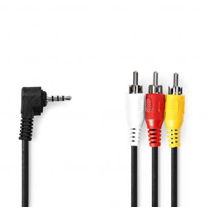 Nedis CVGP22400BK20 3,5 mm-es jack apa - 3x RCA apa AV kábel 2m