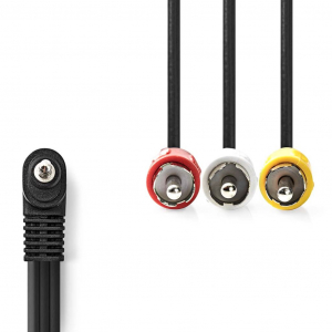 Nedis CVGP22400BK20 3,5 mm-es jack apa - 3x RCA apa AV kábel 2m