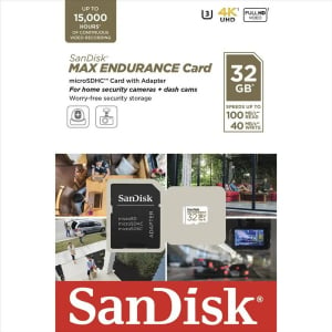 32GB microSDHC memória kártya Sandisk Max Endurance CL10 U3 V30 + adapter (186472 / SDSQQVR-032G-GN6IA)