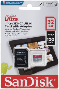 32GB microSDHC Sandisk Ultra CL10 U1 A1 + adapter (SDSQUA4-032G-GN6TA)