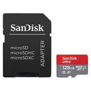 128GB microSDXC Sandisk Ultra CL10 U1 + adapter (SDSQUAB-128G-GN6IA)