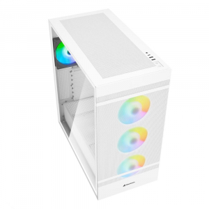 Sharkoon Rebel C50 RGB White táp nélküli ablakos ház fehér (4044951038251)