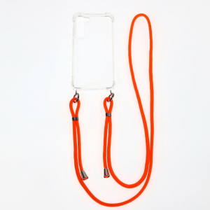 Cellect Samsung A14 5G/4G nyakba akasztható átlátszó tok narancssárga zsinórral (CEL-FEST-SAM-A145G-O)