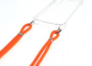 Cellect Samsung A14 5G/4G nyakba akasztható átlátszó tok narancssárga zsinórral (CEL-FEST-SAM-A145G-O)