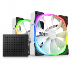 NZXT Aer RGB 2 140mm Twin ventilátor kezdőcsomag fehér-fekete (HF-2814C-DW)