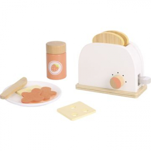 Tooky Toy: Fa kenyérpirító kiegészítőkkel - pasztell (TL839)