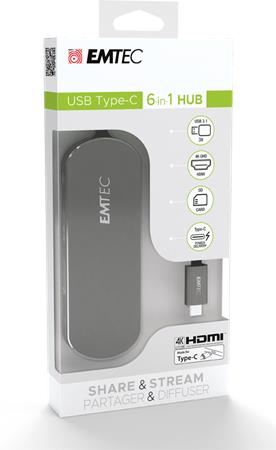 Emtec T650C 6 portos USB HUB (EHUB650C)