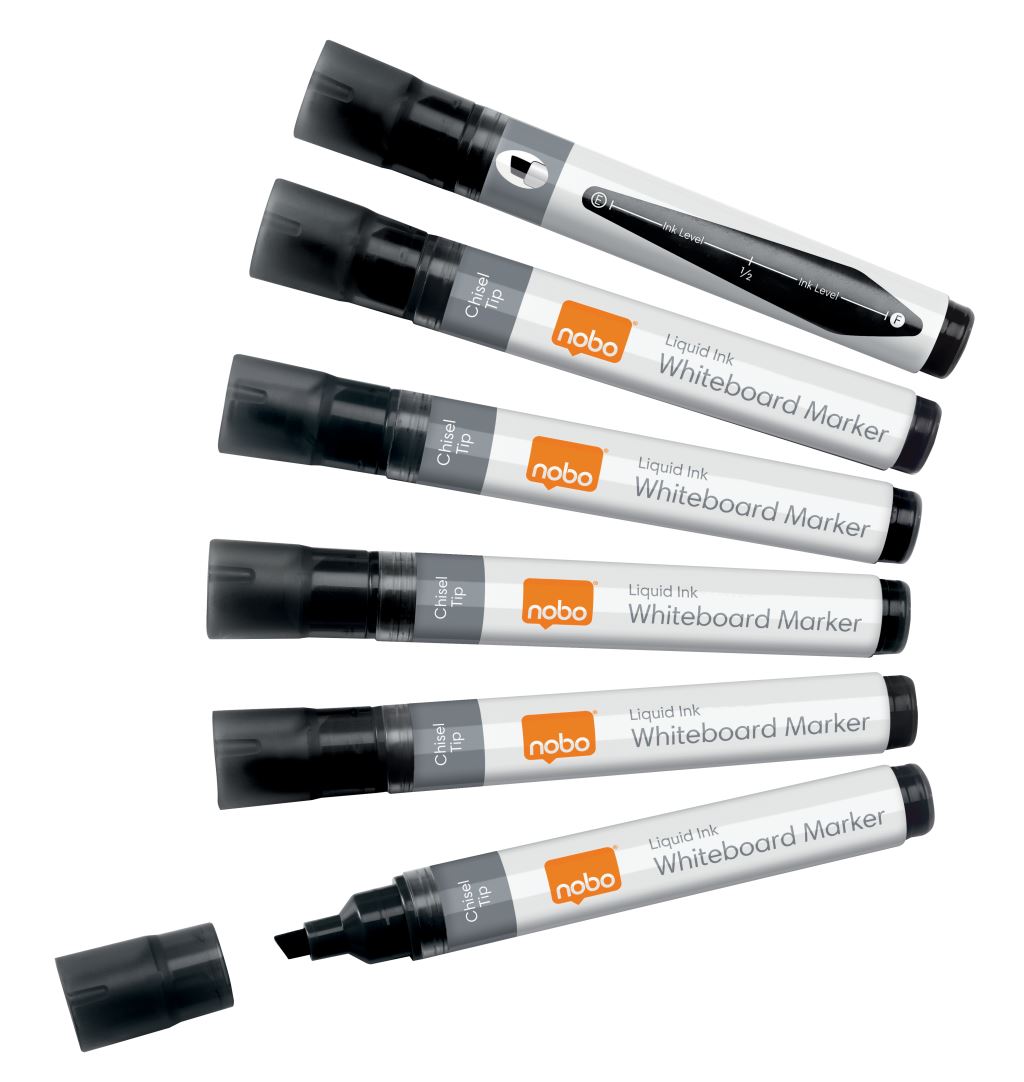 NOBO Táblamarker folyékonytintás 4 mm 6db fekete (VN5382)