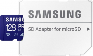 128GB microSDXC Samsung Pro Plus CL10 U3 A2 V30 + adapter (MB-MD128SA/EU)