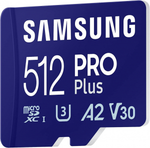 512GB microSDXC Samsung Pro Plus CL10 U3 A2 V30 + adapter (MB-MD512SA/EU)