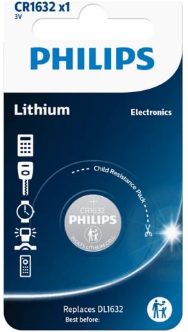 Philips 3V Lítium gombelem (bliszter) (CR1632/00B)