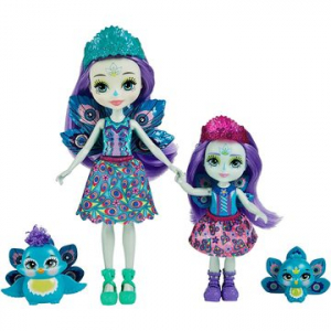 Mattel Enchantimals: Testvérbabák állatkákkal - Patter és Piera Peacock (HCF79)
