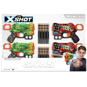 Zuru X-Shot: Skins szivacslövő fegyverkészlet - 4 db-os (36543)