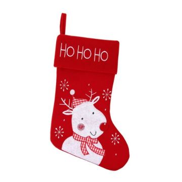 Godan Rénszarvas mintás karácsonyi zokni - piros/fehér, 45 cm (NW-SSBR)