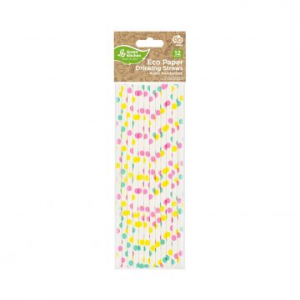 Godan Pöttyös papír szívószál, 12 db-os, 20 cm (SG-RPKG12)