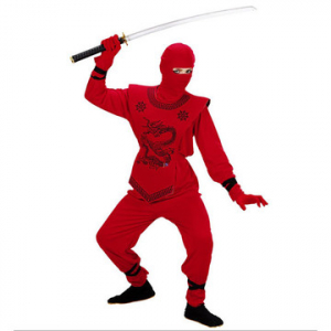 Widmann Vörös sárkány ninja jelmez - 140 cm-es méret (74537)