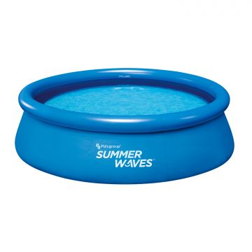 Polygroup Summer Waves: Felfújható peremű medence, papírszűrős vízforgatóval - 305 cm, kék (SW QS305X76FPI)