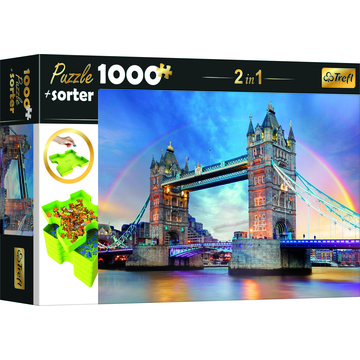 Trefl: London, Tower Bridge puzzle - 1000 darabos + szortírozó tálca (10654)