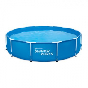 Polygroup Summer Waves: Fémlábas medence papírszűrős vízforgatóval - 366 cm, kék (SW MF366X76FPI)
